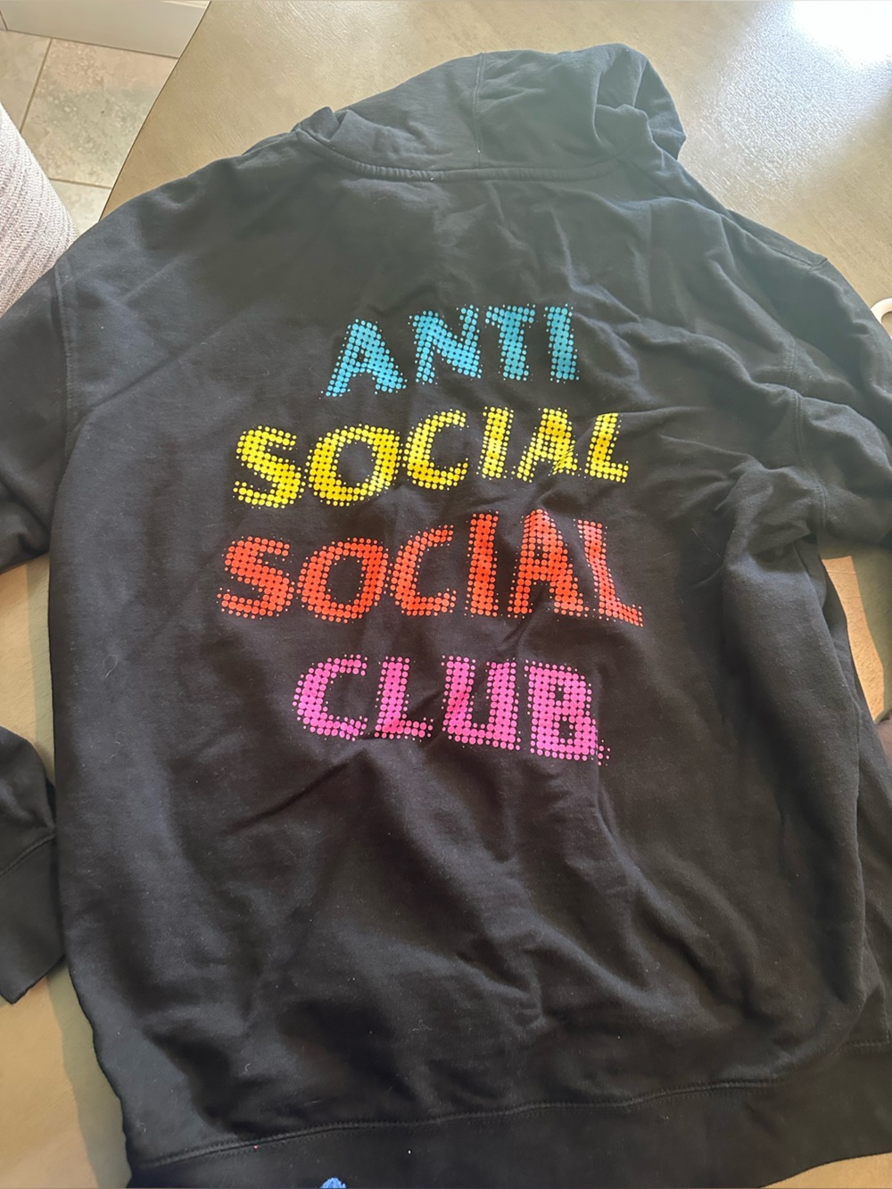 Anti Social Social Club Black Sweatshirt hoodie with Multicolor Dot Logo